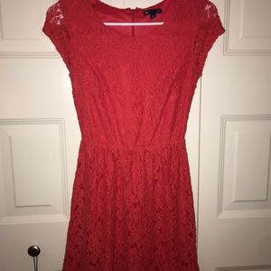GAP coral short lace dress size 0